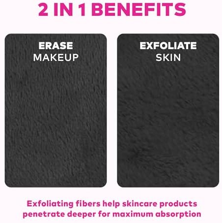 The Original MakeUp Eraser 7-Day Set, Erase All Makeup With Just Water, Including Waterproof Mascara, Eyeliner, Foundation, Lipstick, Sunscreen, and More! Chic Black, 7ct. - Image 6