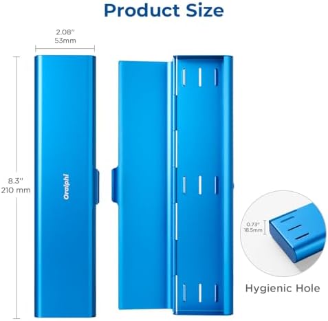 Wider Aluminum Toothbrush Travel Case, Portable Travel Toothbrush Holder, Durable Manual Toothbrush Box Container for Traveling, Bathroom, Camping, Business Trip, Blue - Image 5