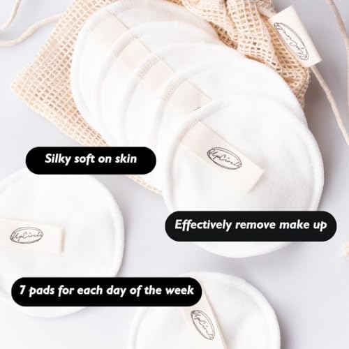 UpCircle Reusable Luxury Makeup Remover Cotton Pads - 7 Triple-Layer Hemp to Remove Waterproof Mascara with Washable Laundry Bag - Eco Friendly Sustainable Zero Waste Cleansing Rounds - Image 2
