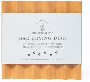 Eco-Friendly Self-Draining Soap Dish for Shampoo & Conditioner Bars – Handmade in USA Natural Alder Wood Bar Holder & Drying Tray, Sustainable, Biodegradable, Plastic-Free, Beautiful & Functional by TheAnimalBar