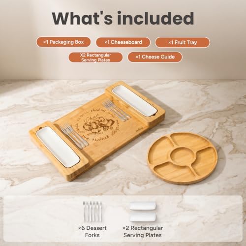 SMIRLY Bamboo Charcuterie Board Set with Serving Accessories - Image 2