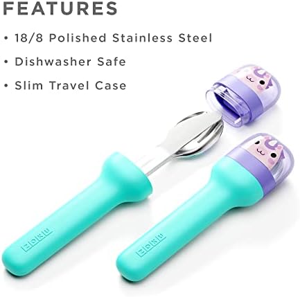 ZOKU Kids Pocket Utensil Set, Unicorn - Stainless Steel Fork, Knife, and Spoon in Case - Portable Design for Travel, School, Picnics, Camping and Outdoor Home Use - Image 2