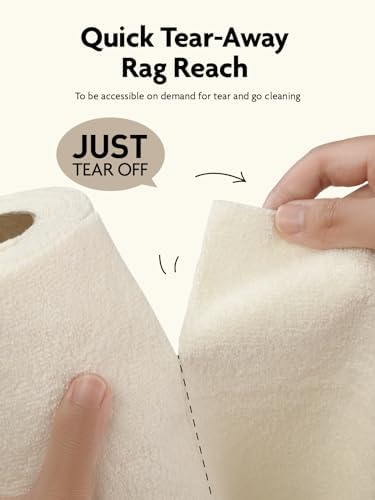 Fantasticlean Microfiber Cleaning Cloth Roll- 40 Sheets, 12" x 12" (Beige) - Image 2