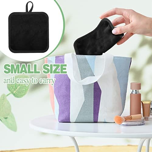 32 Pcs Makeup Remover Pads 5 x 5 Inch Soft Reusable Cloths, Black - Image 5