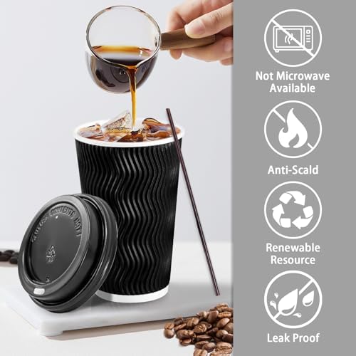 Lamosi 500 Pack 16 oz Coffee Cups with Lids, Disposable To Go Paper Cups - Image 3