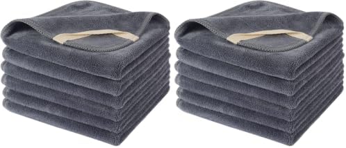 SINLAND Microfiber Facial Cloths Fast Drying Washcloth 12inch x 12inch Grey 12 Pack … by SINLAND