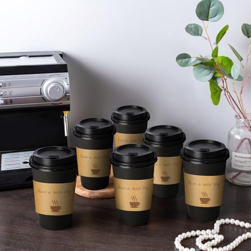 Lamosi 500 Pack 16 oz Coffee Cups, Disposable To Go Paper Cups with Lid - Image 6