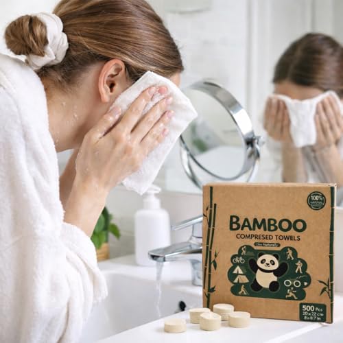 MORGIANA 100 Pack Bamboo Compressed Towels Personal Cleansing Wipes - Image 5