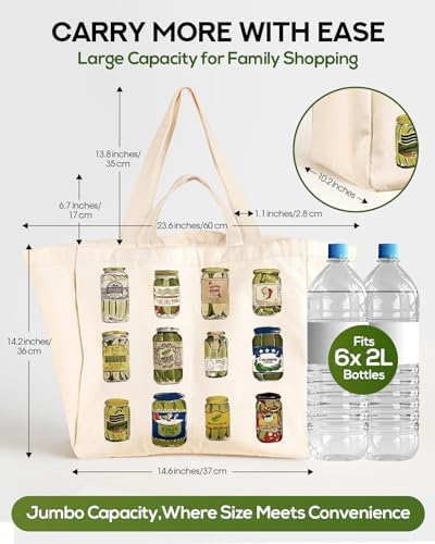 Miss Adola Cute Extra Large Canvas Grocery Tote Bag - Image 3