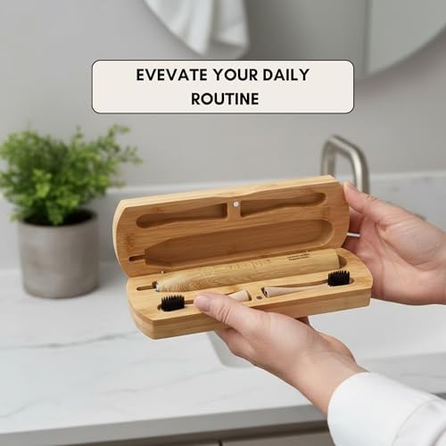 Sustainable Tomorrow Zen and Junior Bamboo Premium Electric Toothbrush Holder Case | Eco-Friendly Bathroom Storage Box | Heavy Duty Oral Care Organiser for Adults & Kids - Image 4