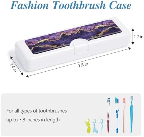 Toothbrush Travel Case - Colorful Pattern, Holder and Covers for Toothbrushes, Includes Tongue Scraper Case - Image 2