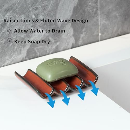 Bathroom Soap Dish for Shower, Bar Soap Holder with Drainage - Image 3