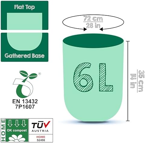 1.6 Gallon Compost Bags Small Compostable Trash Bags for Countertop Bin - Image 5