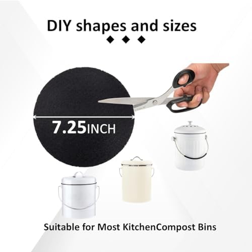 8 Pack Compost Filters for Countertop Bin, 7.25 Inch Charcoal Filter - Image 3