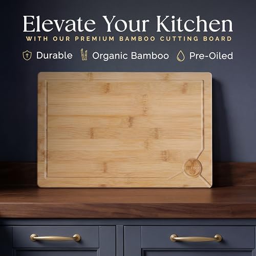 Deer & Oak Extra Large Bamboo Cutting Board 17.3 x 11.8 x 0.8 Inch - Image 3