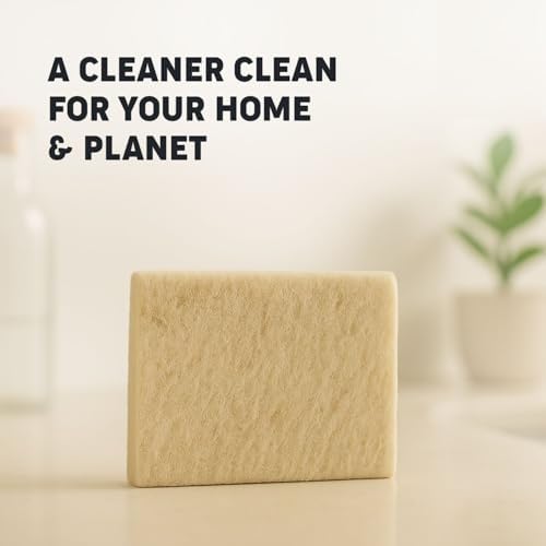 Scalise Family Sheep Farm Wool Dish Sponge 5"x5" – Natural Sponge Dish Non Scratch | Organic Kitchen Sponges for Sink Cleaning | Long Lasting Wool Scrubber for Kitchen - Image 4
