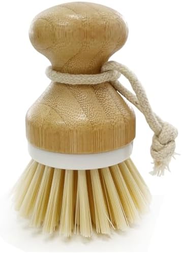 Kitchen Dish Brush, Natural Bamboo Dishwashing Scrubber for Cleaning Dishes, Pots, and Pans with Hanging Rope by Unknown