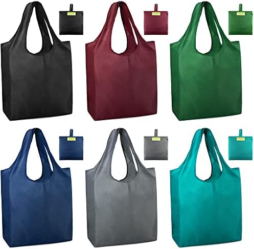 BeeGreen Foldable Travel Bag Reusable Gifts Bags - Reusable Grocery Bags Large Holiday Gifts Cloth Tote With Handles - Bulk Reusable Shopping Bags for Women (Beach Storage Washable Collapsible)​ by BeeGreen