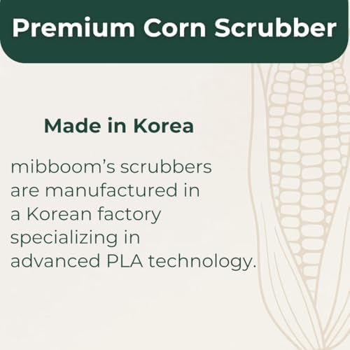 mibboom's Plant-Based Dish Scrubber [10 Pack] - Non-Scratch Corn Scourer, Odor-Free Kitchen Sponges, No Microplastic Dish Cloths for Nonstick Pans, Made in Korea - Image 7