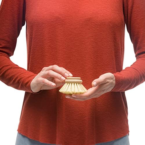 Redecker Dish Brush Replacement Heads, Tampico Fiber, 2 Inch Round, 2 Pack – Wooden Brush Refills for Dishes & Cookware, Made in Germany - Image 4