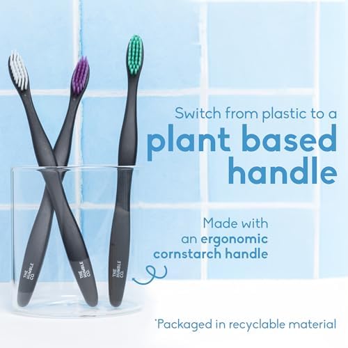 The Humble Co. Plant-Based Soft Bristle Toothbrushes, Black (5 Pack) - Image 4
