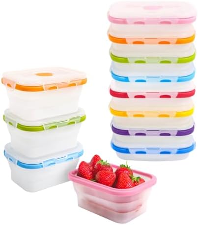 ECOBERI Collapsible Food Storage Containers with Lids, 8 Piece, 12 oz by SmartDesignForEverydayLife