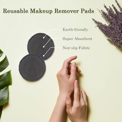 24 Packs Bamboo Charcoal Reusable Cotton Rounds for Face - Image 4