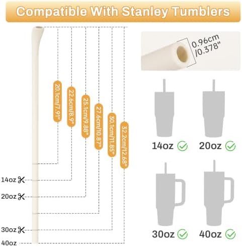 NiHome 6PCS Silicone Anti-Wrinkle Straws Fit for Stanley 40oz 30oz Tumblers - Image 4