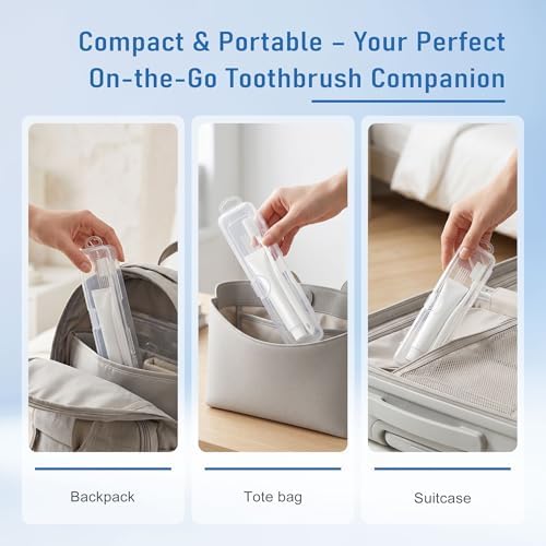 Travel Toothbrush Holder, Transparent (4-Pack) - Image 4