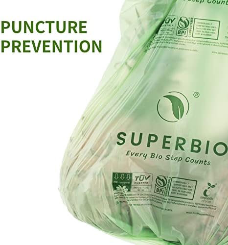 SUPERBIO 3 Gallon Compostable Food Waste Bags, 80 Count - Image 4