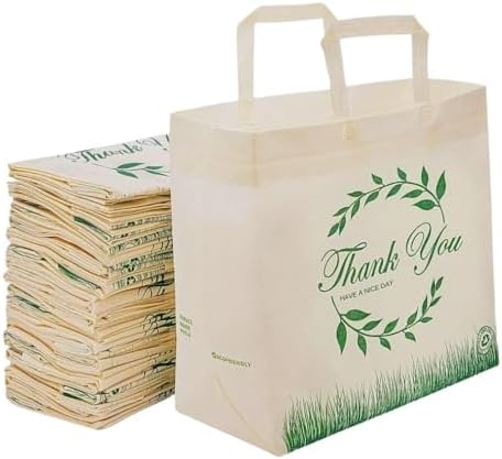 Simply Cool 400 Pack Reusable Thank You Grocery Bags, Medium Tote Bags Bulk by SimplyCool
