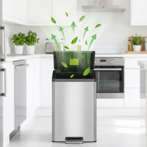 12 Pack Trash Can Odor Filter Refills for Compost Bin, Square Activated Carbon Compost Filters for Countertop Bin, Activated Carbon Filter Charcoal Deodorizer Sheets for Indoor Trash Cans - Image 6