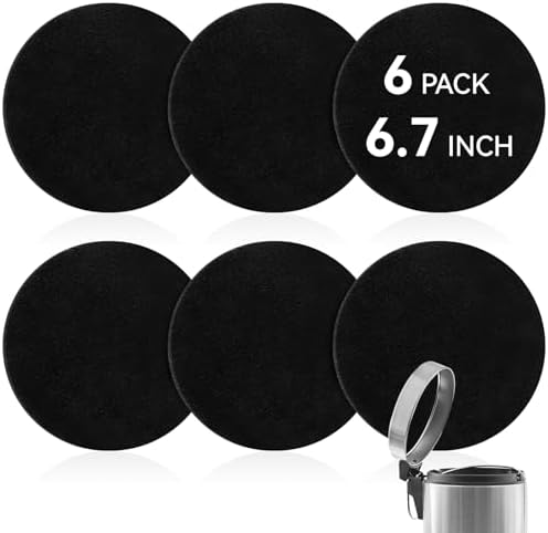 6 Pack 6.7 Inch Charcoal Filter for Kitchen Compost Bin Countertop Bucket by MOWPOG