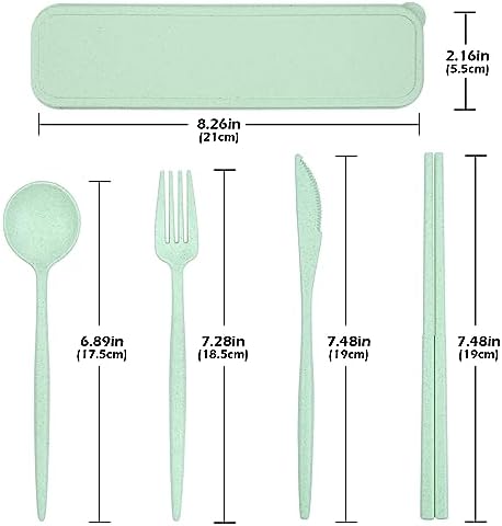 4 Sets Reusable Utensils Set with Case,Travel Utensils with Case,Reusable Utensils for Lunch Box accessories,Portable Chopsticks Knife Fork and Spoon Lunch Utensils Set for Travel Daily Use - Image 2