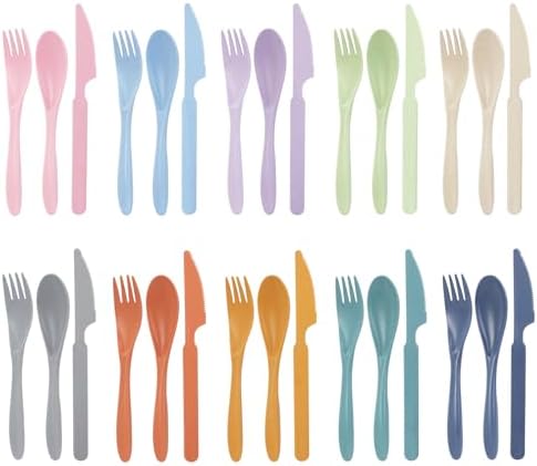 Zoyiancy 10 Sets Wheat Straw Cutlery Set, Reusable Flatware Utensils Set by ZoyiancyLifeButler