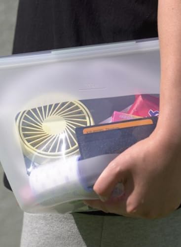Reusable Silicone Food Storage Bags (Set of 4), Dishwasher Oven Microwave Freezer Safe, Eco-Friendly Leakproof Sous Vide Bags, Premium Lunch Containers, 2 Sandwich 1 Lunch & 1 Half-Gallon, Clear - Image 5
