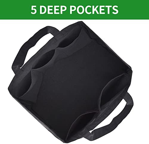 Heavy Duty Canvas Reusable Grocery Bags - 8.3 Gal Foldable Large Tote with Handles, Holds 60 lbs & Washable Eco-friendly Bags with 5 Pockets - Image 3