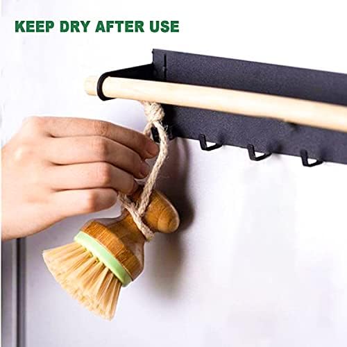 Bamboo Dish Brush, Scrub Brush for Dishes Pots Pans Kitchen Sink Cast Iron Skillet Cleaning, Pack of 2 - Image 4