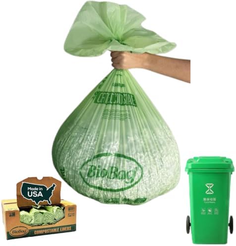BioBag (USA) The Original Compostable Bag, 39 Gallon, 120 Count, 100% Certified Compostable Trash Bag Liners for Food Waste, Extra Strong and Durable, Trash Bag by BioBagAmericasInc