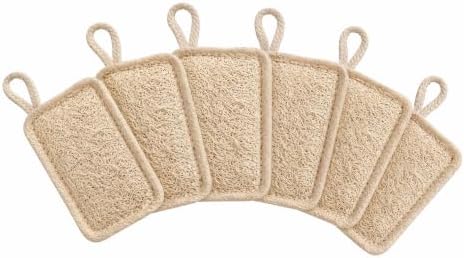 Natural Loofah Slices - 6 Pack Plant-Based Dish Scrubber Pads by Unknown