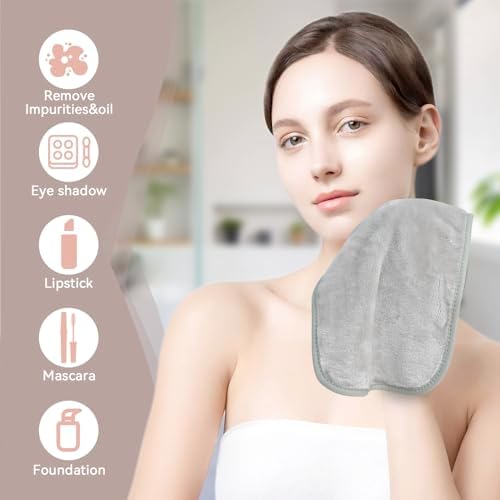 Nugilla Makeup Remover Cloths, 8 Packs Makeup Remover Towels Reusable Face Wash Cloth, Soft Microfiber Face Cloth for Women(Neutrals) - Image 2