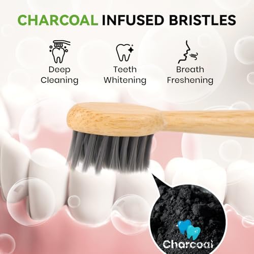 Bamboo Toothbrush Heads Compatible with Philips Sonicare, Soft Charcoal Infused Bristles, Whitening & Deep Cleaning - Image 4