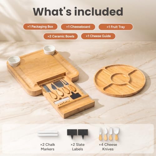 SMIRLY Charcuterie Board Set with Serving Accessories, Bamboo - Image 2