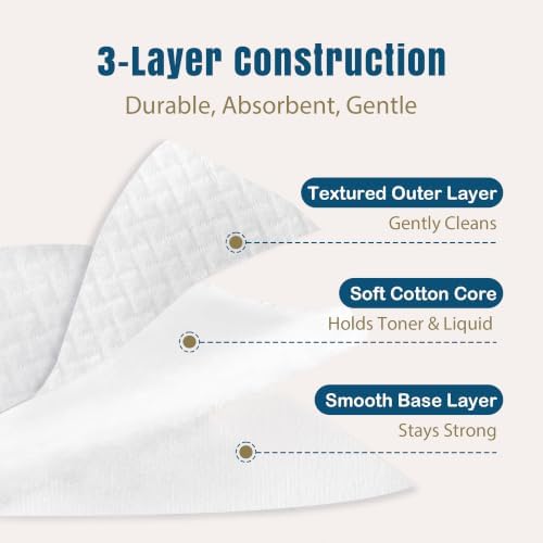 Ourmed Life Large Cotton Pads for Face, 3 x 3 Makeup Remover Pads, 120 ct - Image 6