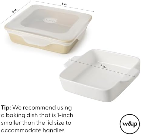W&P Reusable Silicone Stretch Lid, Set of 3 – Casserole (9x13), Brownie (8x8), Loaf (5 x 9), Dishwasher Safe, Freezer Safe, LFGB/Premium Materials, Microwave Safe, Clear - Image 2