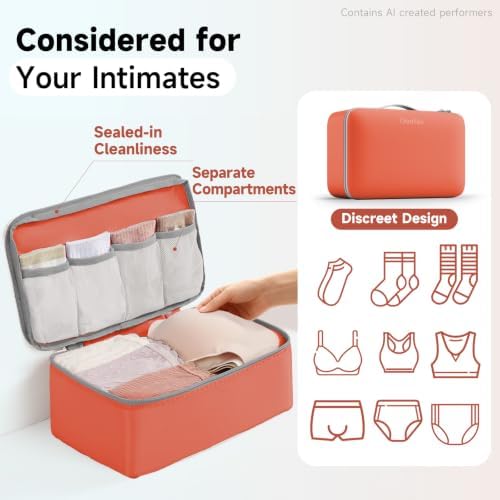 OlarHike Packing Cubes for Travel,Gifts for Women Mom,Anti-Tearing Suitcase Organizer for Luggage with Shoe & Hanging Toiletry Bag,Vacation Essentials & Accessories for Cruise Ship,9 Set,Orange - Image 5