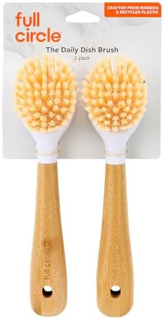 Full Circle Daily Dish Brush, Bamboo Handle Dish Brush for Kitchen by FULLCIRCLE