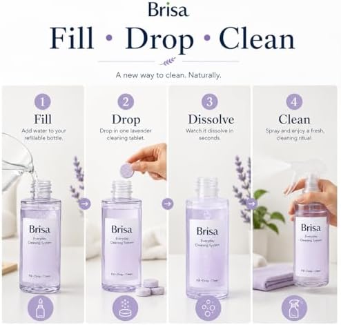 Lavender Cleaning Kit – Refillable Spray Bottle with 4 Multi-Purpose Cleaning Tablets for Kitchen, Bathroom & Everyday Home Care - Image 2