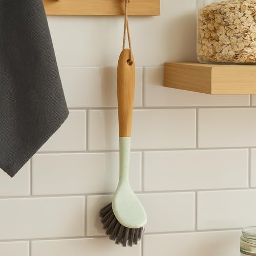Beille 1pc Dish Brush with 9 Inch Bamboo Handle Household Essentials Cleaning Supplies - Image 5