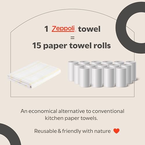 Zeppoli Classic Kitchen Towels - 6 Pack 100% Natural Cotton Towel Set, Reusable Wash Cloths, Absorbent Dish Towels, Machine Washable Hand Towels, Kitchen Essentials, 20” x 28” - Pastel VAR - Image 6